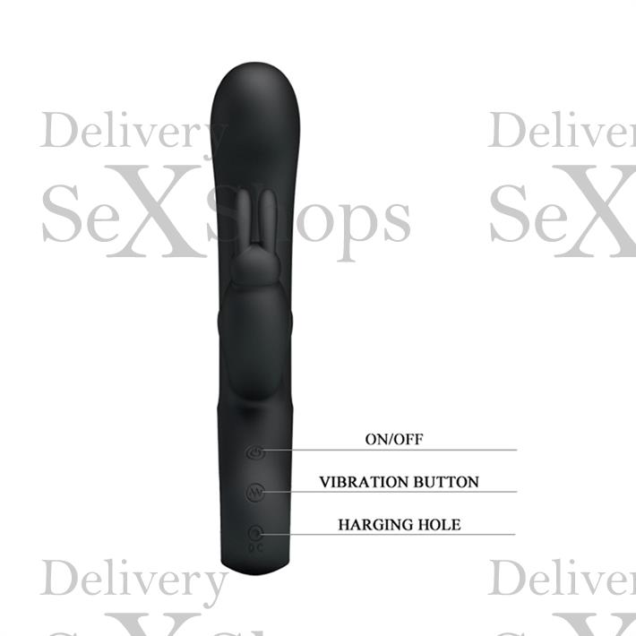 Vibrador 12 funciones con estimulador de clitoris y recarga USB