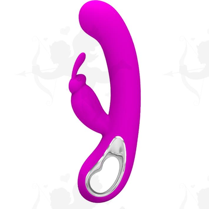 Vibrador 12 funciones con estimulador de clitoris y recarga USB
