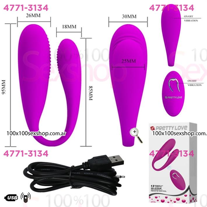 Cód: CA SS-PL-014430 - Doble vibrador estimulador de punto G y clitoris. Inalambrico y USB - $ 132100