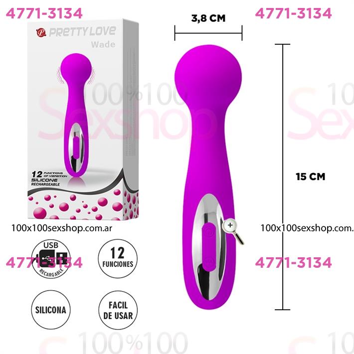 Estimulador vaginal con carga USB y 12 funciones de vibracion