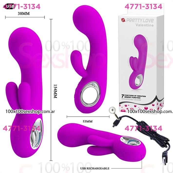 Cód: CA SS-PL-014507 - Vibrador con estimulacion clitorial y carga USB - $ 78100