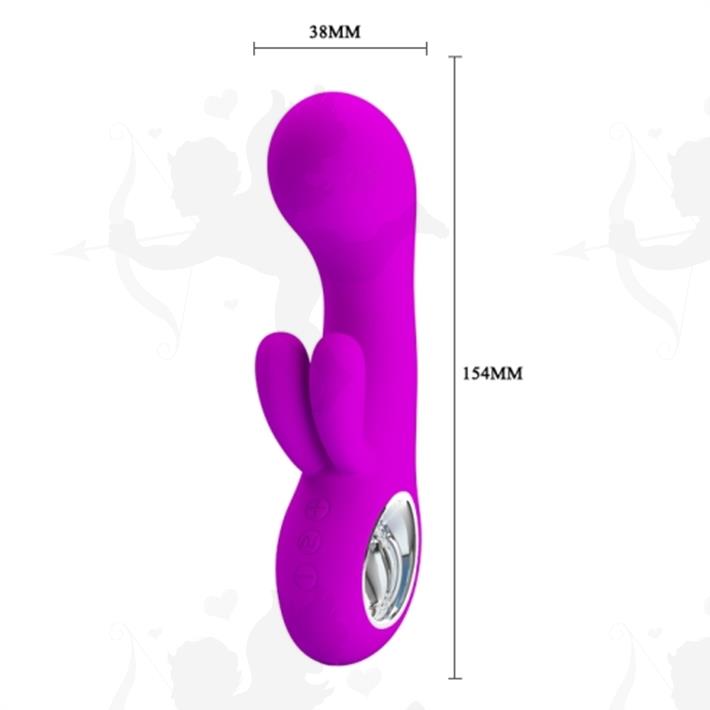 Vibrador con estimulacion clitorial y carga USB