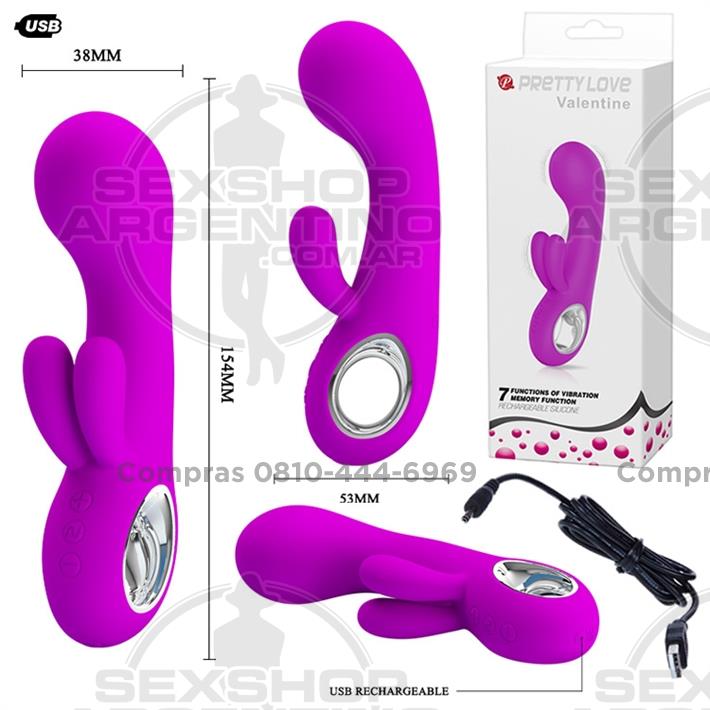  - Vibrador con estimulacion clitorial y carga USB