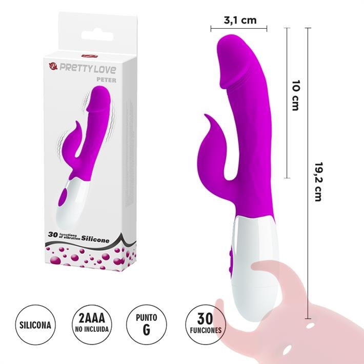  Estimulador vaginal con vibrador de clitoris y 30 funciones de vibracion 