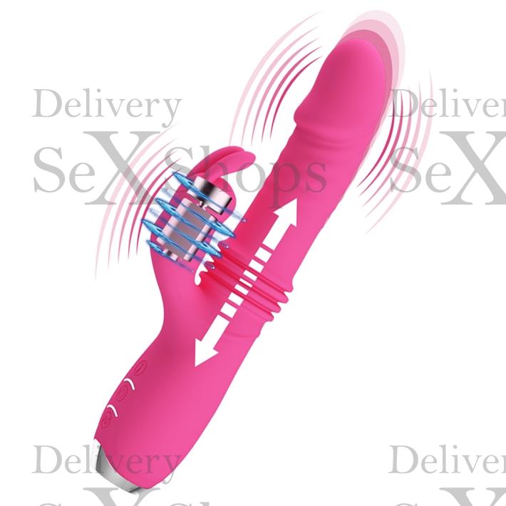 Vibrador con movimiento y estimulador de clitoris y varias velocidades USB