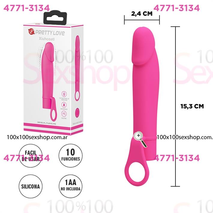 Vibrador con 10 velocidades y anillo para sujetar