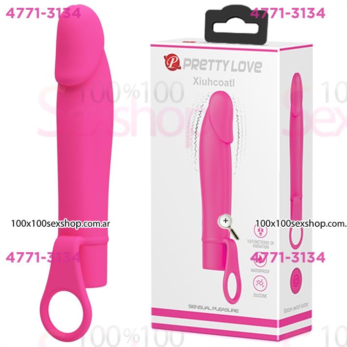 Vibrador con 10 velocidades y anillo para sujetar