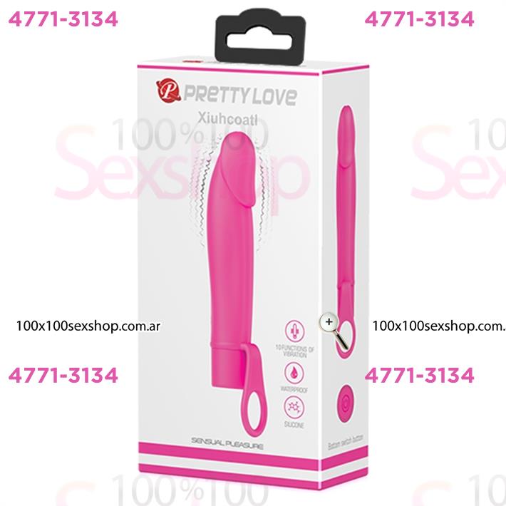 Vibrador con 10 velocidades y anillo para sujetar