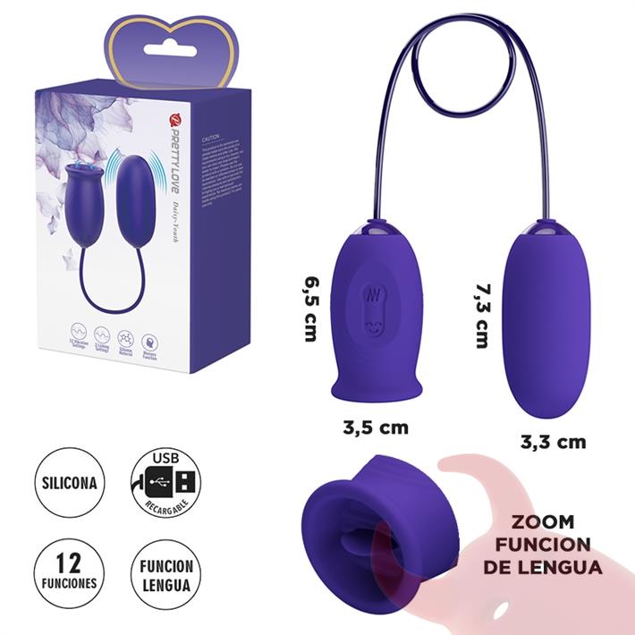 Doble vibrador Bala + Vibrador con forma de lengua