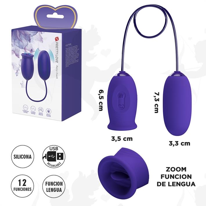  Doble vibrador Bala + Vibrador con forma de lengua 