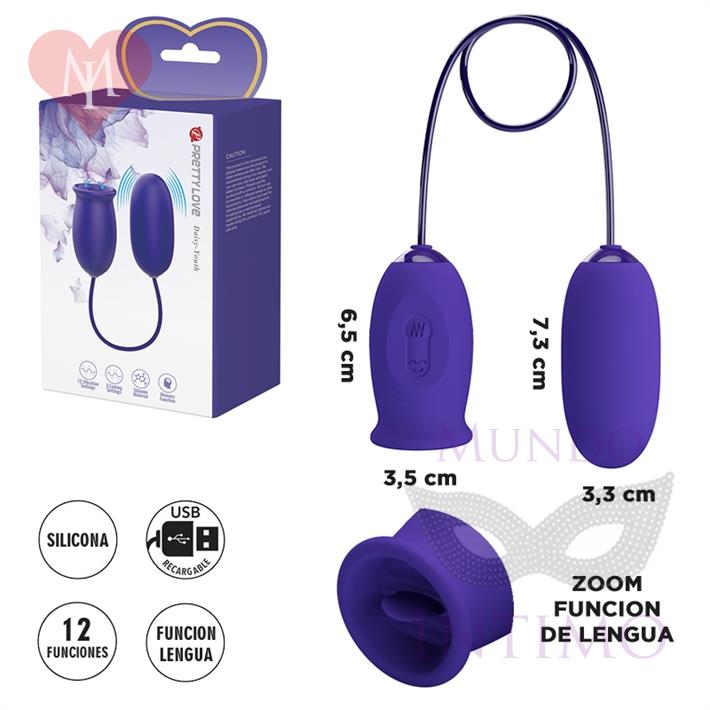  Doble vibrador Bala + Vibrador con forma de lengua 