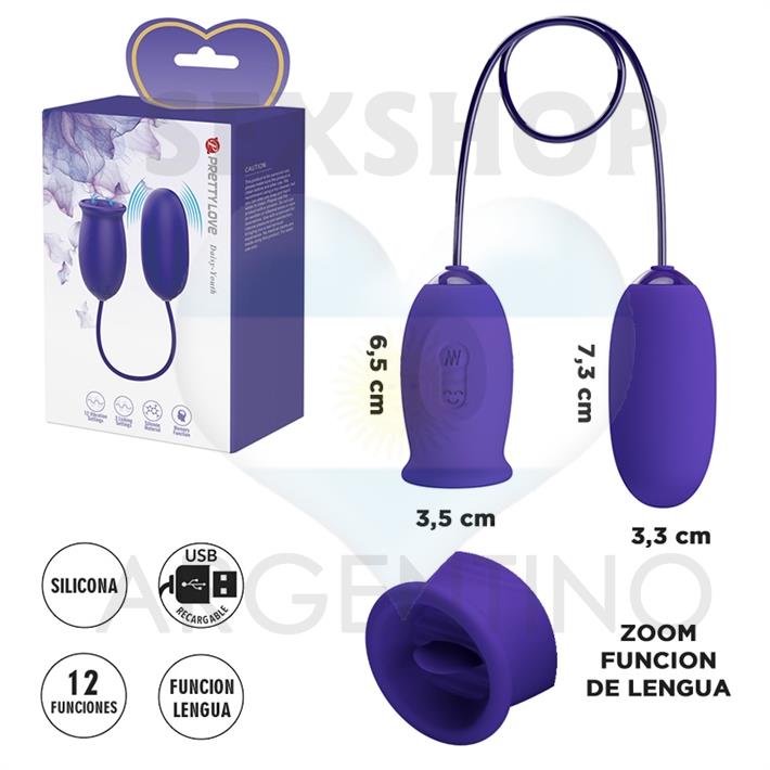 Doble vibrador Bala + Vibrador con forma de lengua