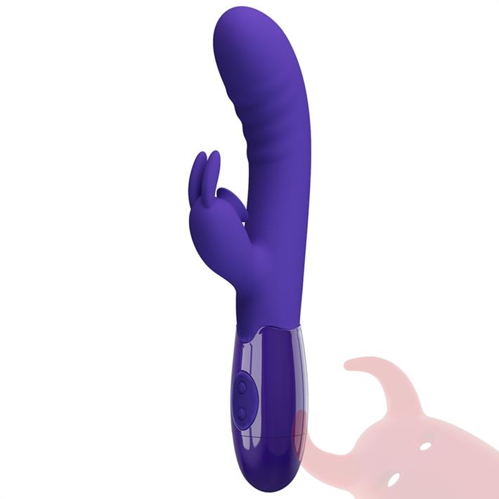 Vibrador con estimulador de clitoris, con 30 funciones y carga USB