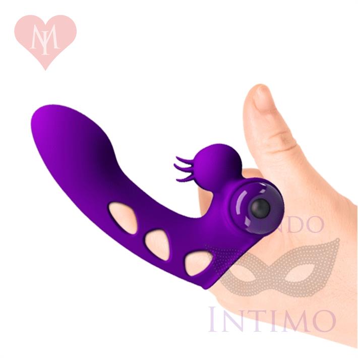Vibrador para dedo con estimulador de clitoris 