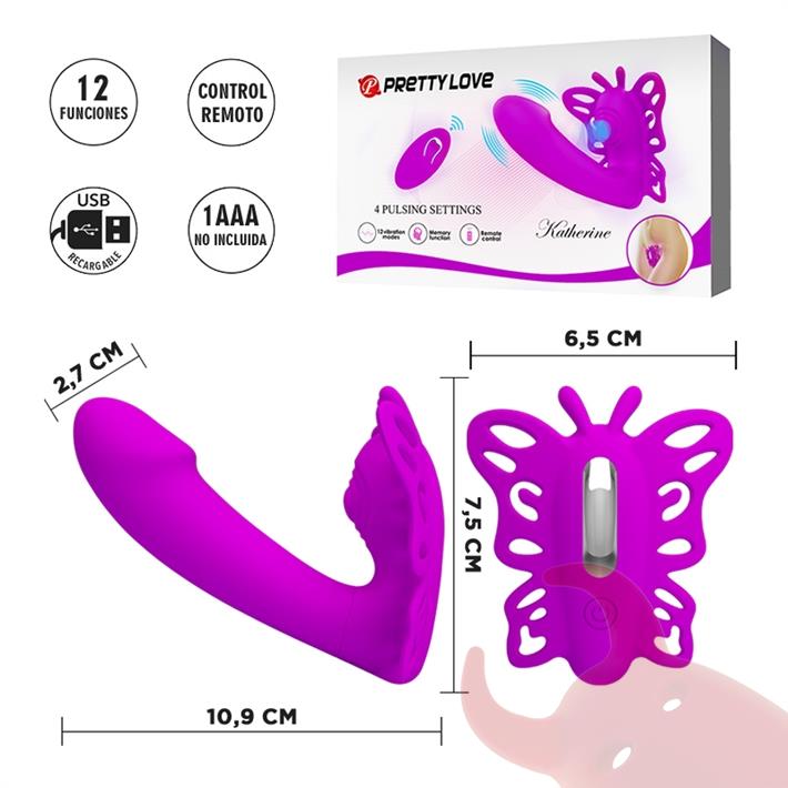 Vibrador de punto G con vibrador de clitoris, control remoto y carga USB 