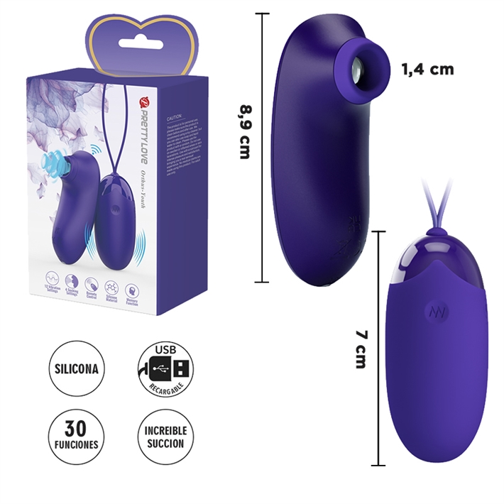 Kit bala vibradora mas succionador con carga USBEAN: 6959532328608