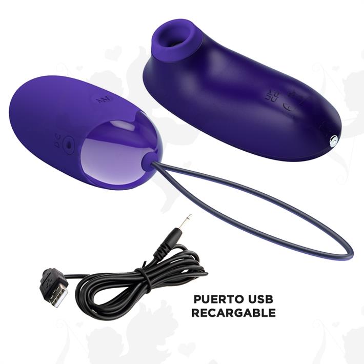 Kit bala vibradora mas succionador con carga USB