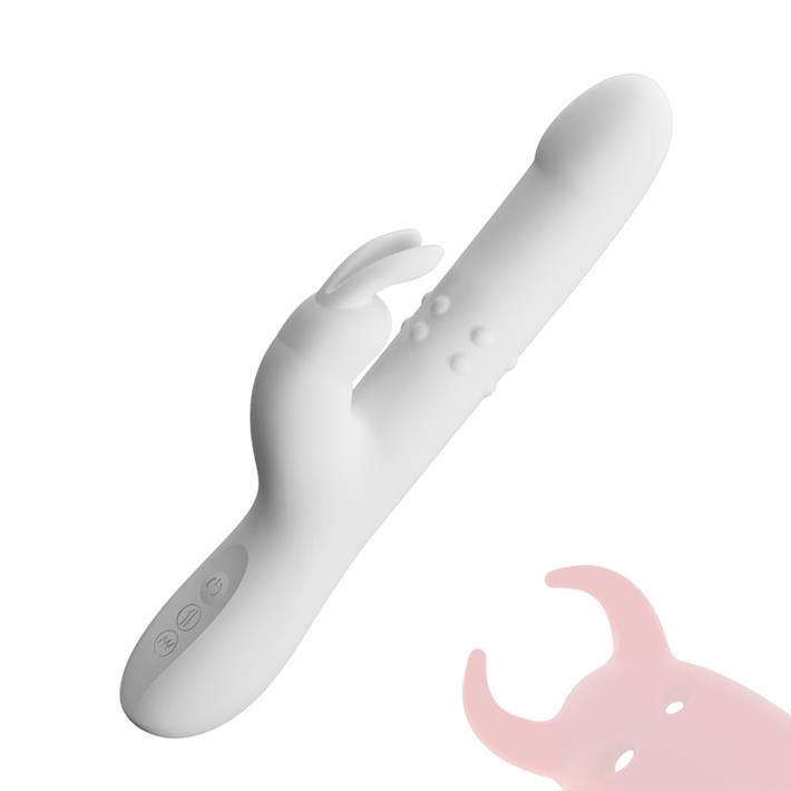 Vibrador con estimulador de clitoris blanco