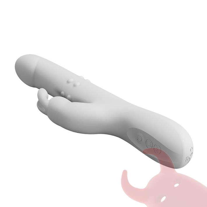 Vibrador con estimulador de clitoris blanco
