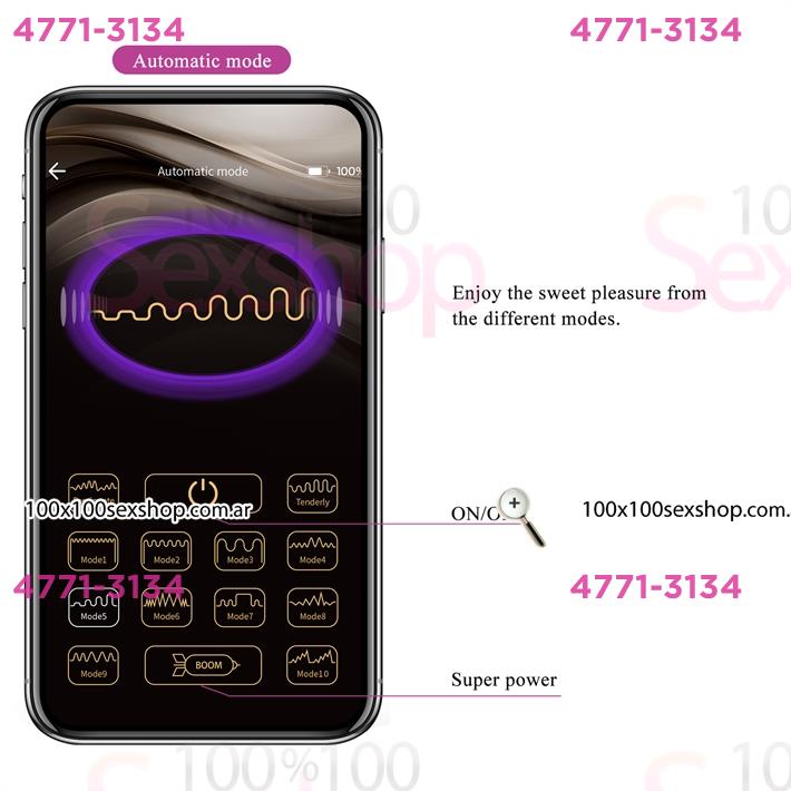 Estimulador femenino con 12 modos de vibracion y control via APP