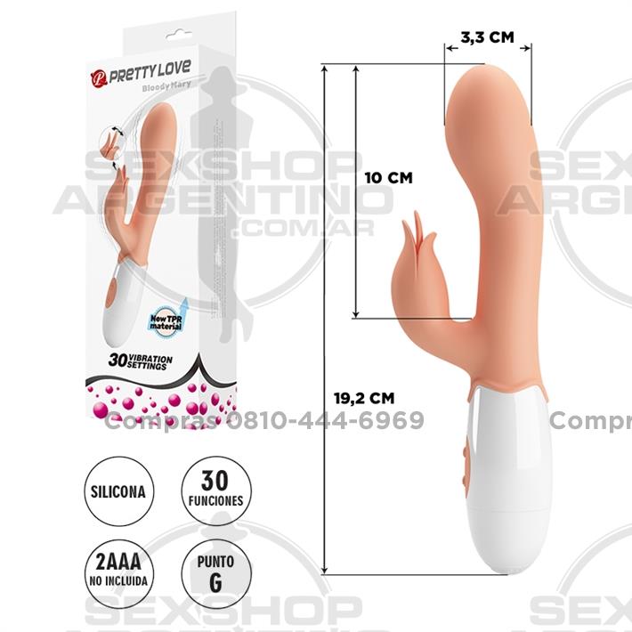  - Estimulador de punto G con vibrador de clitoris y 30 vibraciones