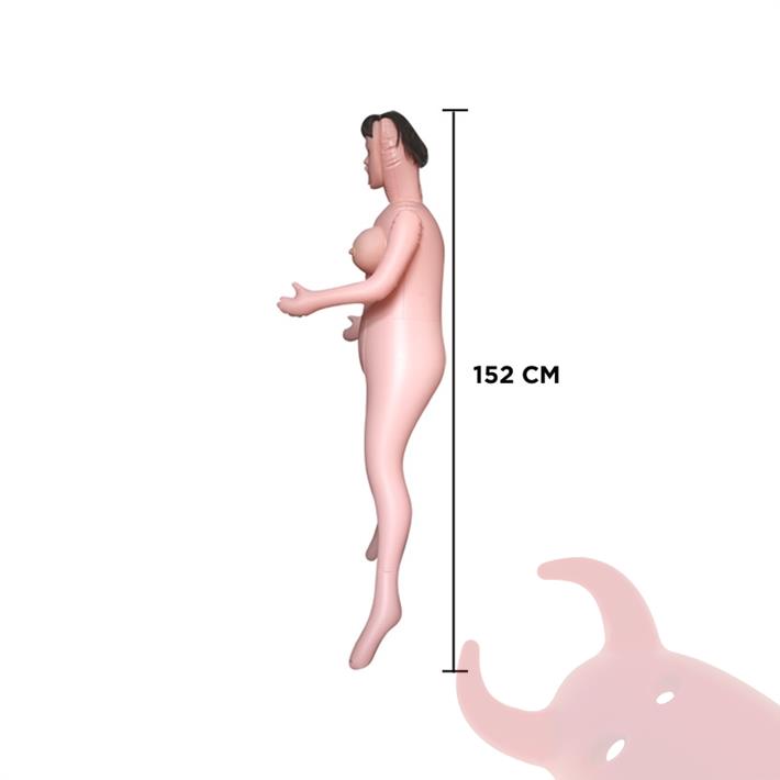 Muñeca inflable con vagina y ano de suave textura