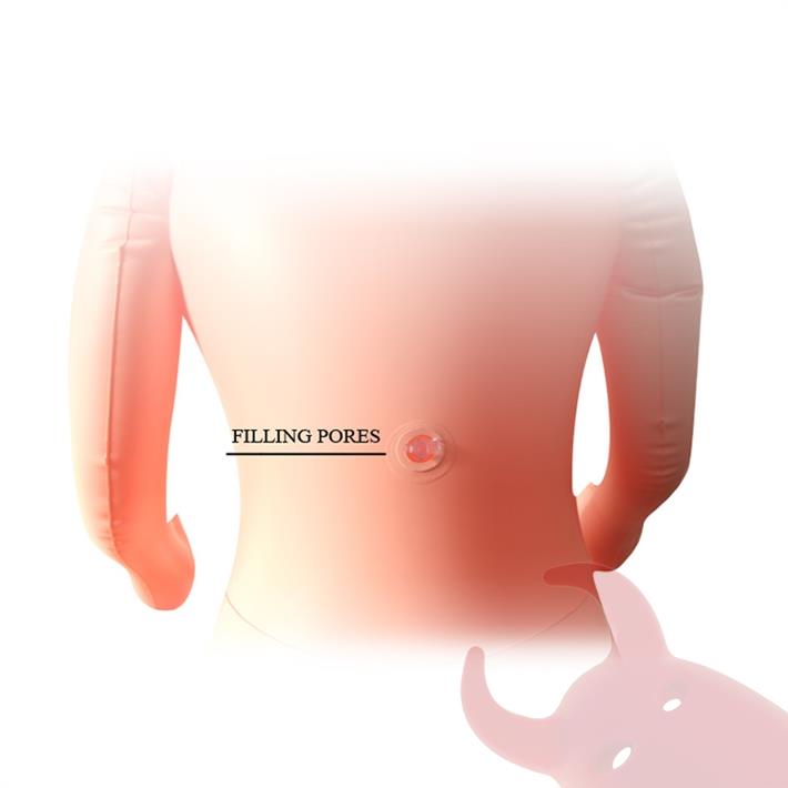 Muñeca inflable con vagina y ano de suave textura