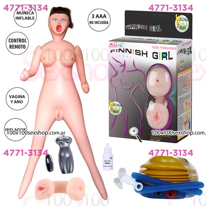 Muñeca inflable con vagina y ano de suave textura