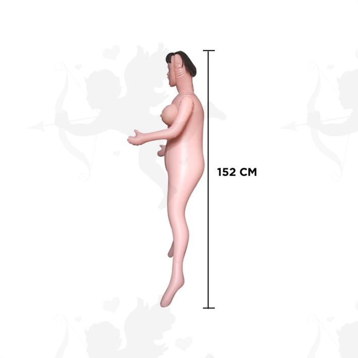 Muñeca inflable con vagina y ano de suave textura
