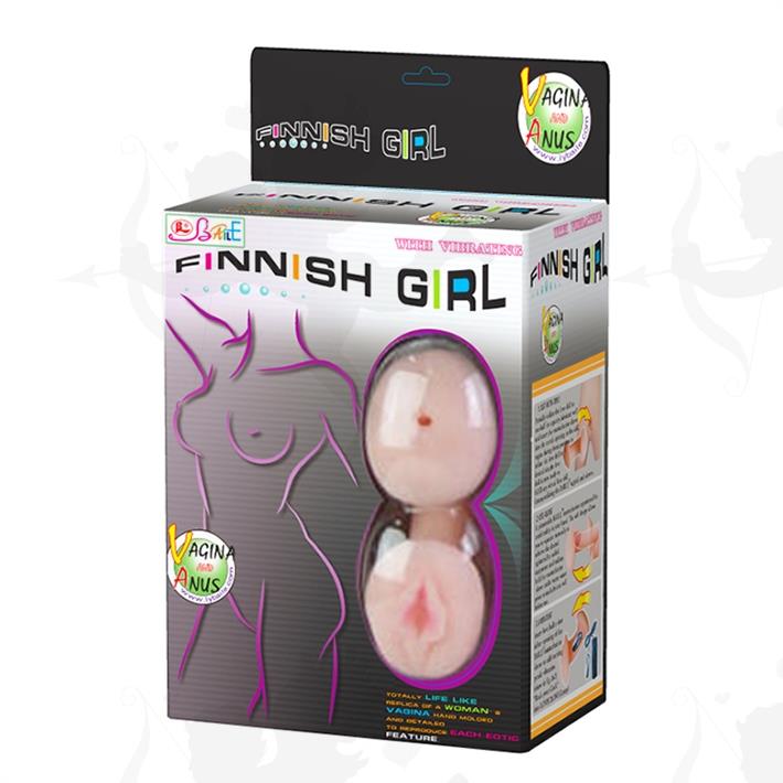 Muñeca inflable con vagina y ano de suave textura