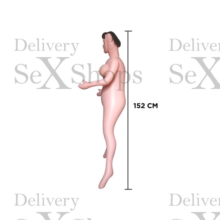 Muñeca inflable con vagina y ano de suave textura