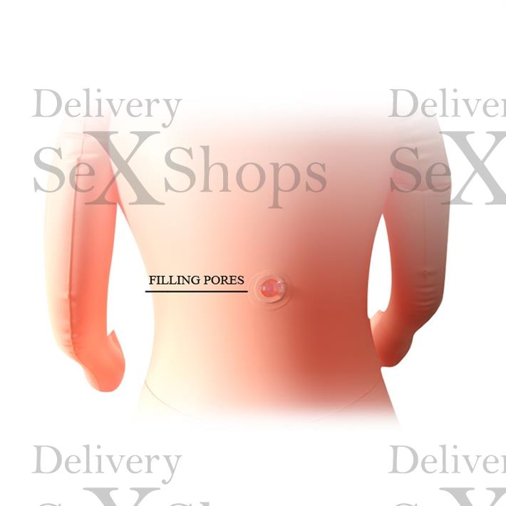 Muñeca inflable con vagina y ano de suave textura