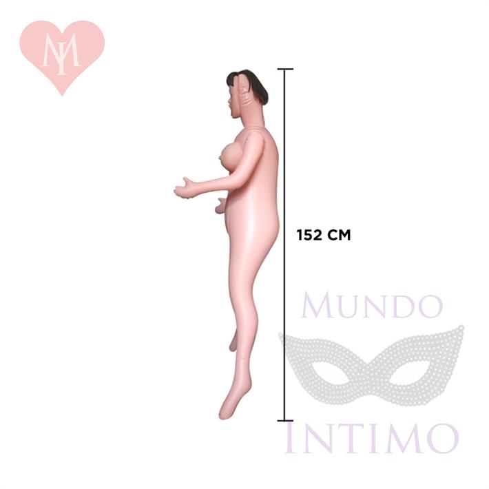 Muñeca inflable con vagina y ano de suave textura