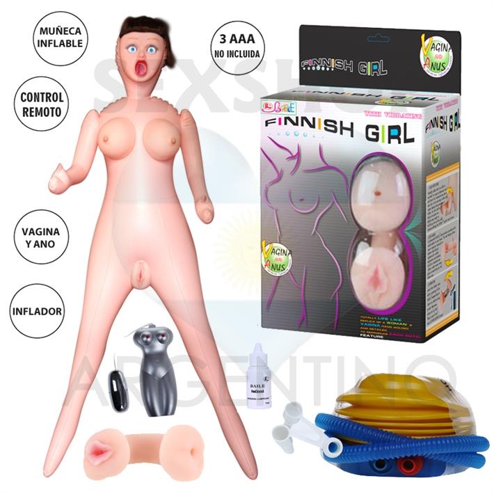 Muñeca inflable con vagina y ano de suave textura