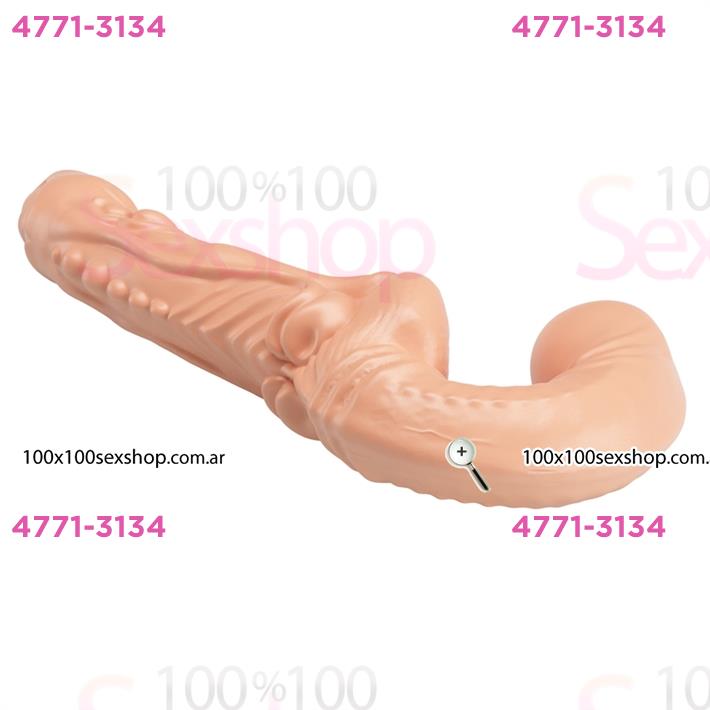 Strap-on doble realista: diseño cómodo con doble cabezal y material resistente