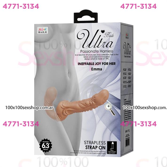 Strap-on doble realista: diseño cómodo con doble cabezal y material resistente