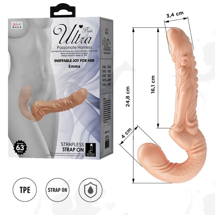  Strap-on doble realista: diseño cómodo con doble cabezal y material resistente 
