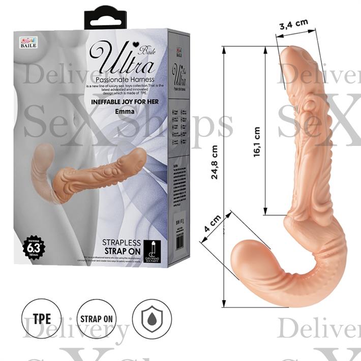 Strap-on doble realista: diseño cómodo con doble cabezal y material resistente Strap-on doble realista: diseño cómodo con doble cabezal y material resistente