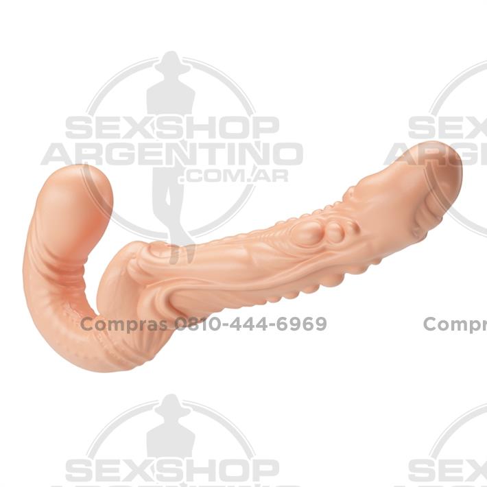 Strap-on doble realista: diseño cómodo con doble cabezal y material resistente