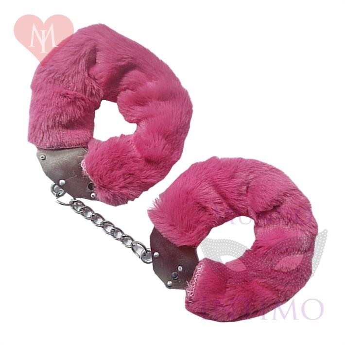 Esposas de metal con peluche fucsia