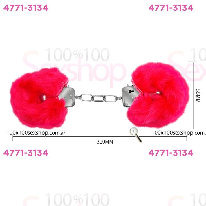 Esposas de metal cubiertas de peluche rosa