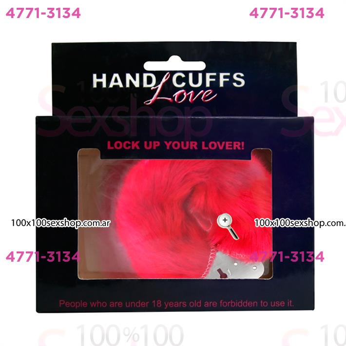 Esposas de metal cubiertas de peluche rosa