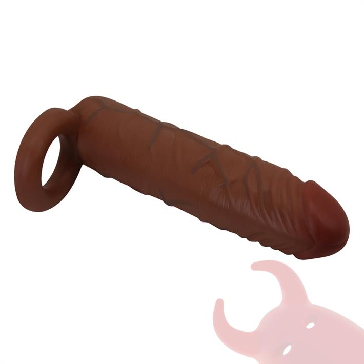Funda de Pene Texturizada en TPR con Aro Escrotal de Estimulación
