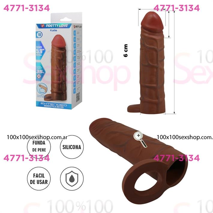 Cód: CA SS-PL-026264-1 - Funda de Pene Texturizada en TPR con Aro Escrotal de Estimulación - $ 41800
