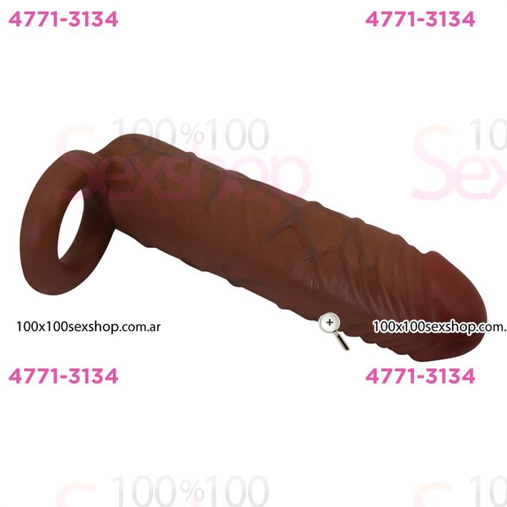 Funda de Pene Texturizada en TPR con Aro Escrotal de Estimulación