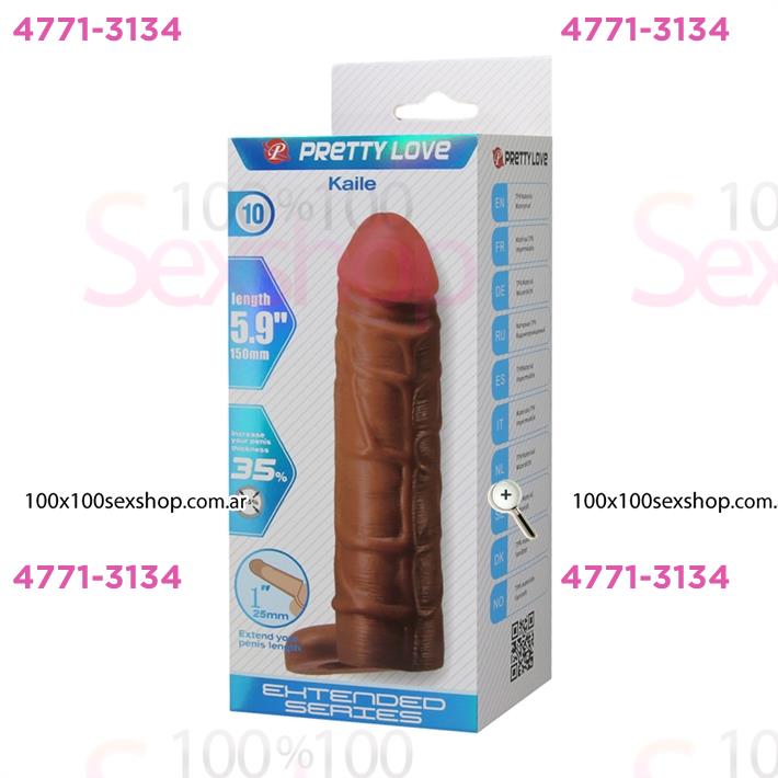 Funda de Pene Texturizada en TPR con Aro Escrotal de Estimulación
