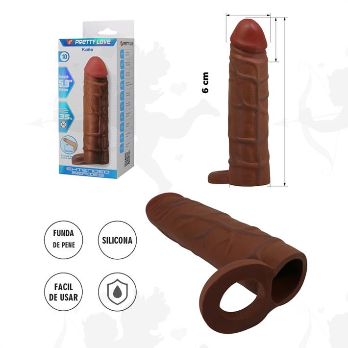 Funda de Pene Texturizada en TPR con Aro Escrotal de Estimulación