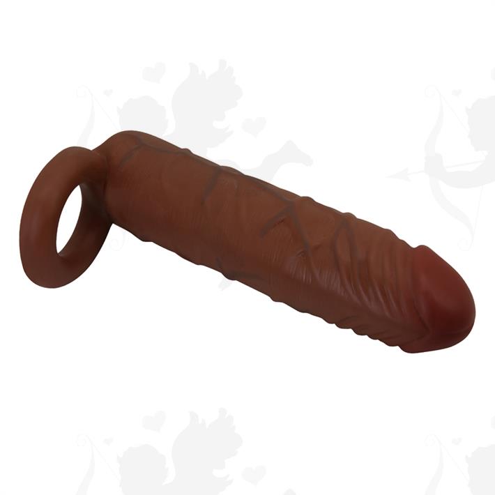 Funda de Pene Texturizada en TPR con Aro Escrotal de Estimulación