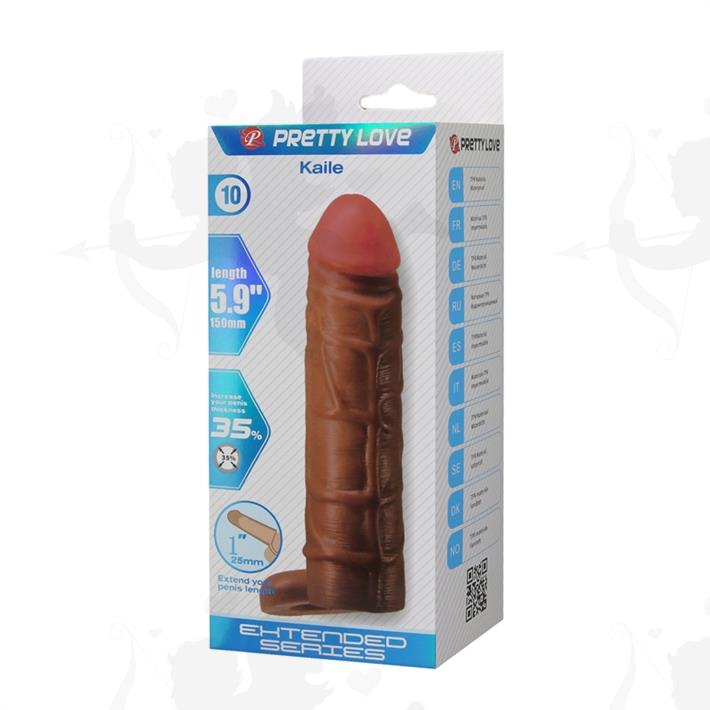 Funda de Pene Texturizada en TPR con Aro Escrotal de Estimulación