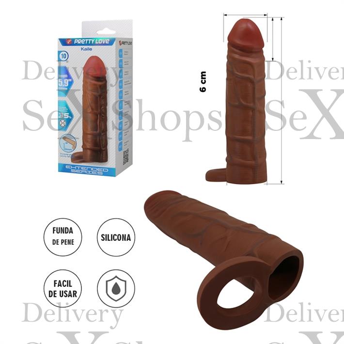 Funda de Pene Texturizada en TPR con Aro Escrotal de Estimulación